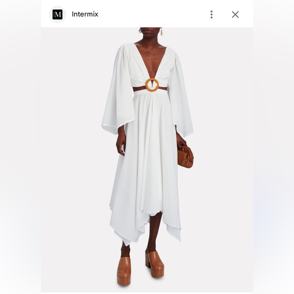 Azulu white cut out Bari dress asymmetrical.